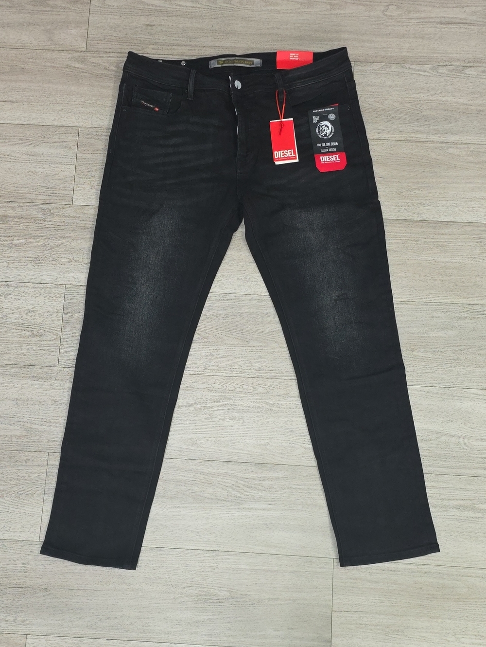 Diesel Skinny Fit Men’s Jeans in Black with Washed Detail